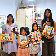 kids learn flower art