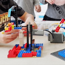 kids build lego stem